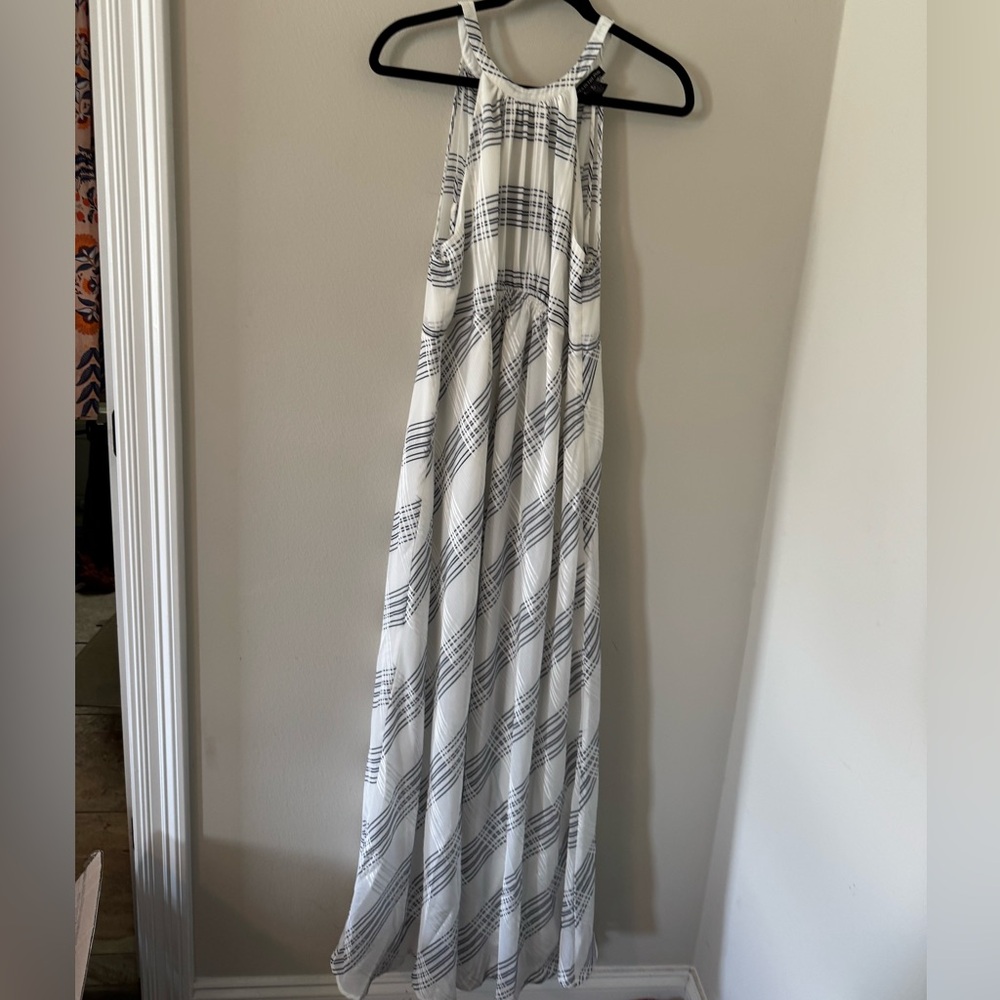 A Pea in the Pod Navy and White Striped Dress